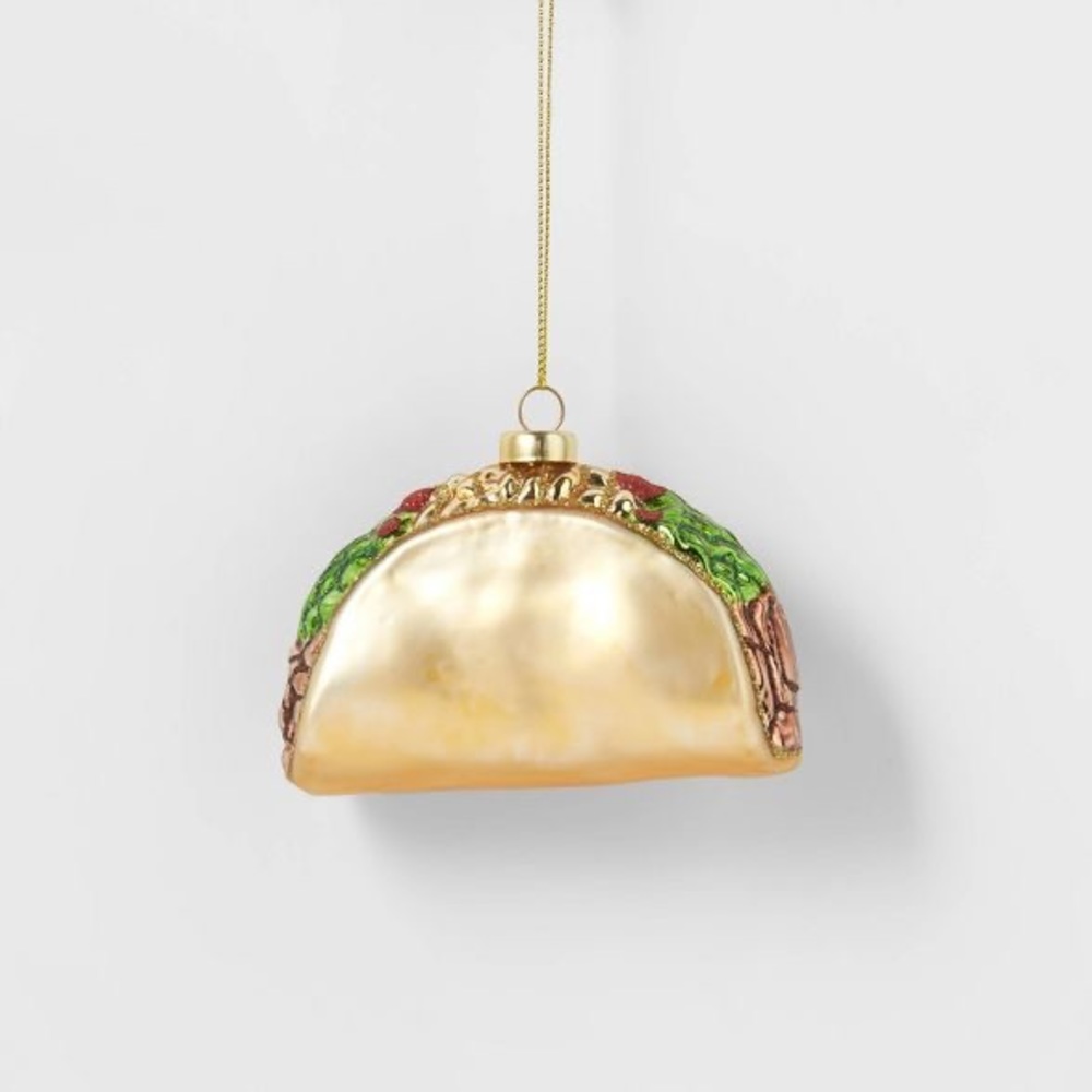 Taco Glass Christmas Tree Ornament  nwt